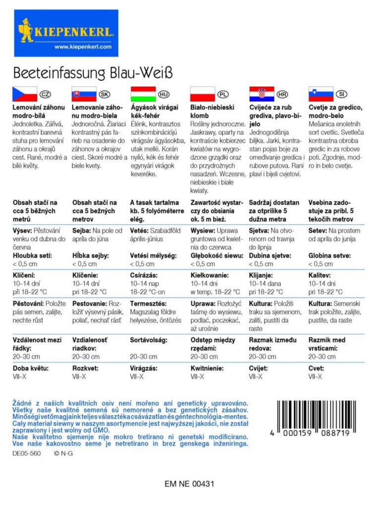 KIEPENKERL BIAŁO NIEBIESKI KLOMB tył