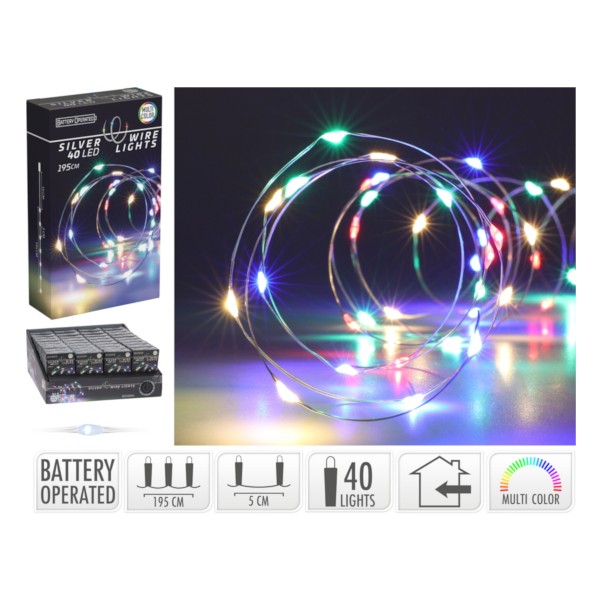 KOLOROWE LAMPKI 40LEDNA DRUCIKU