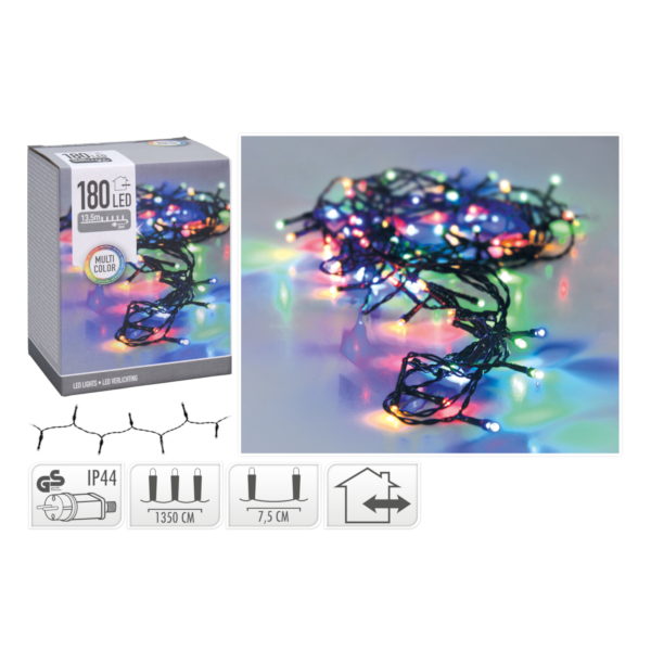 KOLOROWE LAMPKI 180LED ZEWNĘTRZNE