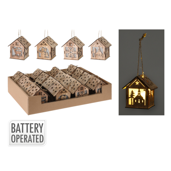 DOMEK DREWNIANY LED 9CM