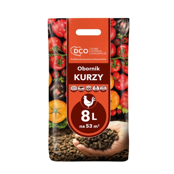 DCO OBORNIK KURZY GRANULOWANY 8L DCO DO WARZYW KWIATÓW I KRZEWÓW