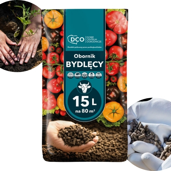 DCO OBORNIK BYDLĘCY GRANULOWANY 15L NATURALNY NAWÓZ DO WARZYW I ROŚLIN