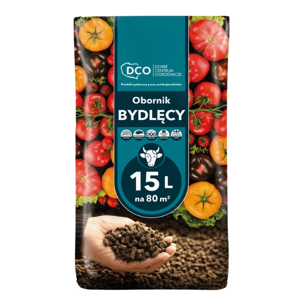 DCO OBORNIK BYDLĘCY GRANULOWANY 15L NATURALNY NAWÓZ DO WARZYW I ROŚLIN