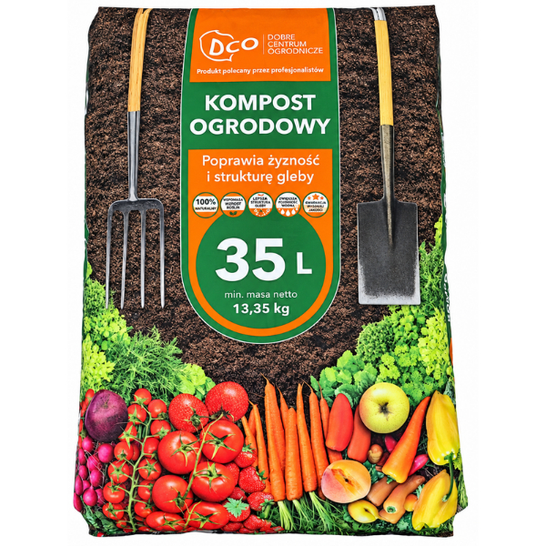 KOMPOST OGRODOWY DCO 35L NATURALNY DO POPRAWY STRUKTURY GLEBY I NAWOŻENIA