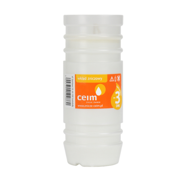 WKŁAD DO ZNICZY CEIM 3 DNI 14CM PARAFINOWY 72H