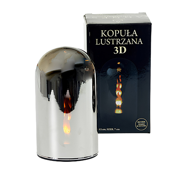 ŚWIECA LED AGNES KOPUŁA 3D 12CM RUCHOMY PŁOMIEŃ DO ZNICZA Z BATERIAMI